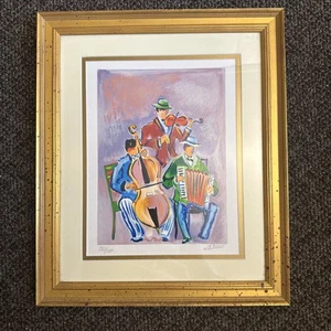 "Musiciens Italien" di Jean-Claude Picot Edizione Limitata Matita serigrafica firmata COA - Foto 1 di 5