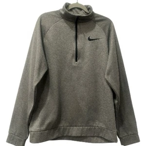 Pullover Nike Running Dri-Fit 1/4 Cremallera Gris Suave Elastizado Talla Mediana - Imagen 1 de 9