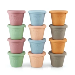12 Pack Silicone Baby Food Storage Containers, 4 oz Reusable Small Snack Cont... - Picture 1 of 9