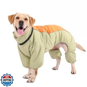 Four-Legged Warm Coat for Medium Large Dogs, Zip Up Windproof Thick Dog Snows - Foto 1 di 5