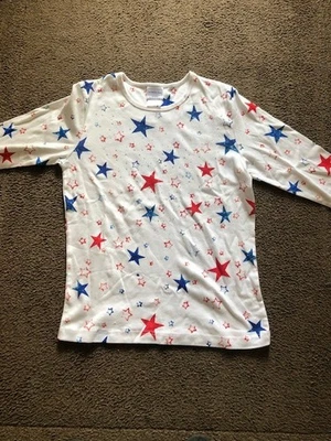 Morning Sun patriotic long sleeve tee with stars size M - Image 1 of 2