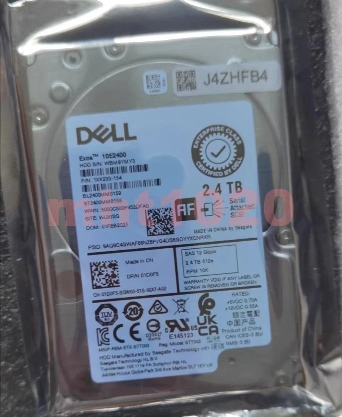 Dell RWR8F 2.4TB 10K SAS 2.5" 12Gbps HDD Hard Drive ST2400MM0159 1D0F5 01D0F5 - Image 1 of 1