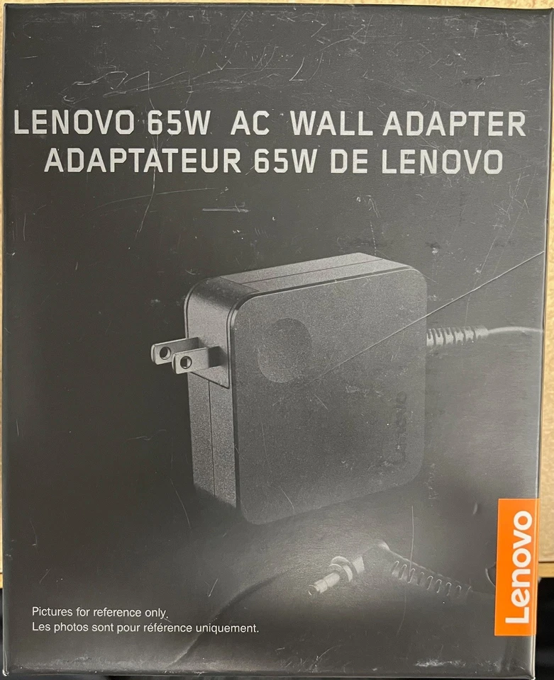 批量 10 件 联想 65W 便携式电脑充电器 - 圆头交流壁式适配器 (GX20L29395) — 第 1/1 张图片