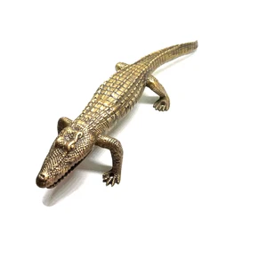 aligator hand made CROCODILE 12" heavy Brass alligator Door handle pull grab - Bild 1 von 11