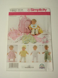 Simplicity 1952 15” Baby Doll Clothes Blanket Carrier Pattern UNCUT FF - Picture 1 of 3