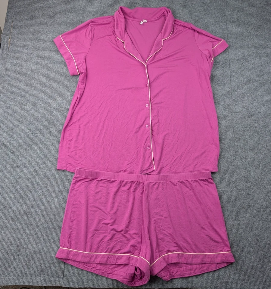 Conjunto de pijama Nordstrom para mujer XL rosa pantalones cortos con botones modal cómodo rosa preppy Foto 1 de 4