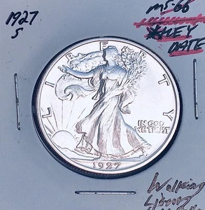 1927-S GEM BU+++! MONSTER KEY DATE! U.S. WALKING LIBERTY HALF DOLLAR. WOW! - Picture 1 of 2