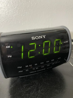 Sony Dream Machine ICF-C112 Radio AM/FM Reloj Despertador Negro/Gris Oscuro Probado/Funciona Foto 1 de 4