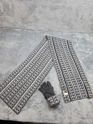 Conjunto de bufanda y guantes de mano Michael Kors gris y blanco a juego para mujer talla única Foto 1 de 4