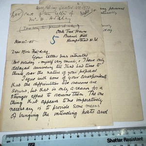 Henry Holiday Pre-Raffaelite Painter 2p ALS Autogramm Brief 1901 Miss Fielding - Bild 1 von 6