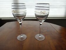 Crystal Wine Glasses Kate Spade Doodle Away 2 Glasses 8 3/4" Tall