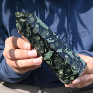 1.69LB Natural Kambaba Jasper Obelisk Carved Quartz Crystal Point Wand XA5703 - Picture 1 of 11