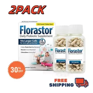 Florastor Daily Probiotic Supplement - Supports Digestive Health - 200 Caps UK - Picture 1 of 10