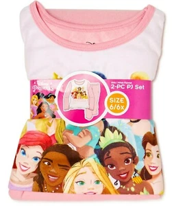 DISNEY PRINCESS Pink Basic Fleece Pajamas Sleepwear Girls Size 6-6X New - Picture 1 of 1