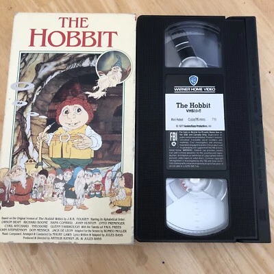 The Hobbit VHS Tape 1991 JRR Tolkien Warner Reissue Animated Bilbo Untested - Image 1 of 2