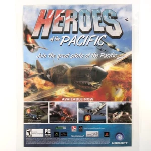 Heroes of the Pacific 2005 video game Ad Laminated WWII Aerial Combat Poster - Picture 1 of 7