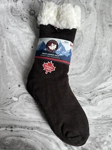 Socks Canada Weather Gear Men Cabin Sherpa Lined Grip Cabin Socks Size 6-12 New - Picture 1 of 5