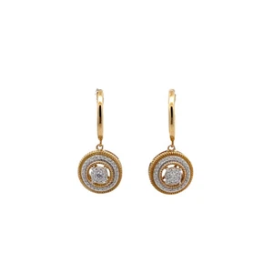 Lab Grown Diamond Composite & Cluster Drop & Dangle Earrings 10K Yellow Gold - Picture 1 of 8