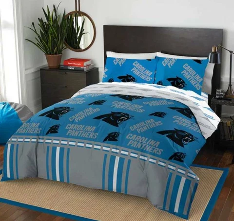 Carolina Panthers NFL Rotary Full Bed in a Bag Set Cover
