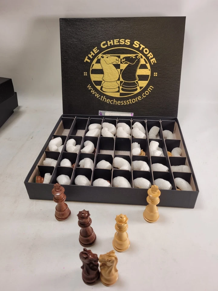 The Chess Store 3 Inch Golden Rosewood Chess Pieces Set Wooden (Box #8) - Image 1 of 4