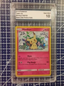 2019 Pokemon Sun & Moon Mimikyu SM163 Team Up Black Star Promo Holo Gem Mint 10 - Picture 1 of 5