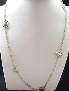 Sterling Silver Judith Ripka Gorgeous Space Themed Chain Necklace 36.0" #FMA179 - Picture 1 of 3