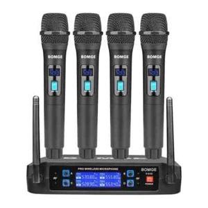 Wireless Microphone System 4-Channel UHF Cordless Mic Set With 4 Handheld Mics - Picture 1 of 6