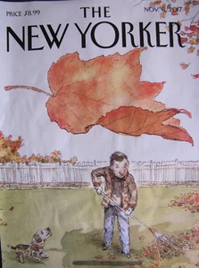 The New Yorker Cover Nov. 6, 2017 Autumn Raking Leaves w Dog Barking - Bild 1 von 1