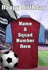 pnc150 West Ham United Happy Birthday Card, Can be Created for Any Event Greetin