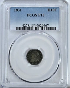 1831 Capped Bust Half Dime PCGS Graded Coin F15 Awesome Obverse #4278 - Picture 1 of 2