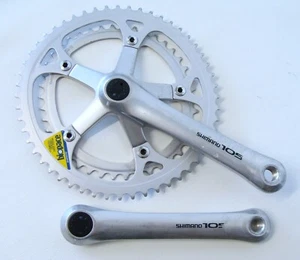 ~ Nice Vintage Shimano 105 FC-1050 Double Road BIOPACE 52/42T 170mm Crankset ~ - Picture 1 of 9