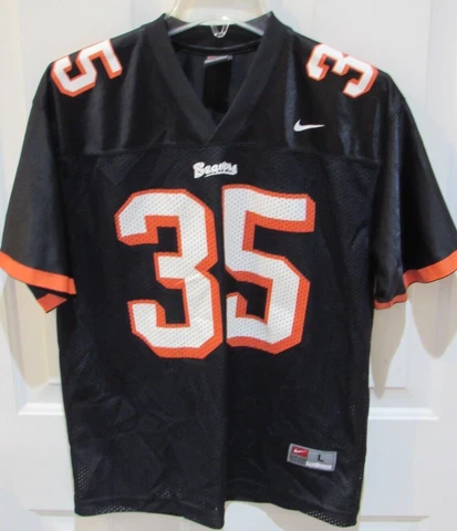 VTG Nike Oregon State Beavers Football Jersey Black # 35 boy’s Size Large NCAA Cover