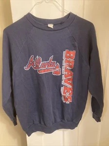 Vintage Raglan Sweatshirt * Atlanta Braves * Made In USA * 50/50 Blend * XL - Picture 1 of 9