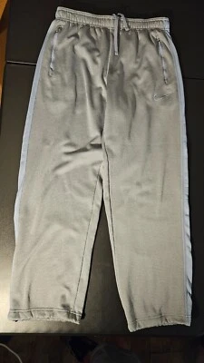 Nike Therma-Fit Fleece Lined Sweatpants Mens XL Gray Joggers Light Blue Stripe - Image 1 of 4