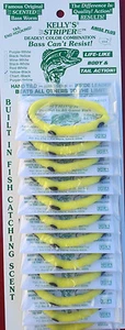 Kelly Striper plastic worm *NEW* yellow/black *card of 12 - Picture 1 of 1