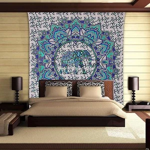 Bohemian Hippie Mandala Tapestry Queen Printed Large Elephant Wall Hanging Throw - Picture 1 of 3