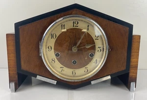 Reloj Art Deco cromo y nogal, c1930 - Imagen 1 de 10