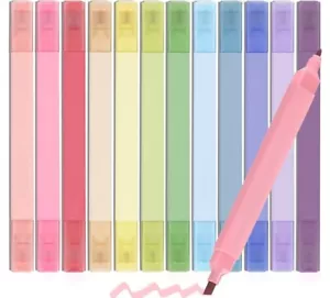 12pcs Pastel Highlighters Aesthetic Cute Bible Highlighters and Pens No Bleed - Picture 1 of 2