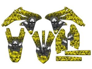 2008-2017 RMZ 450 FLAMING GEARHEAD Yellow Senge Graphics Kit Compatible with - Picture 1 of 4