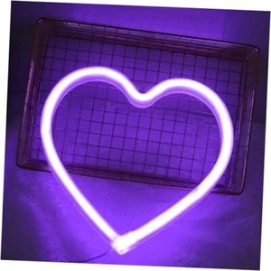 Neon Heart Lights,Heart Neon Sign, Heart Led Light, Led Heart Lamp Purple - Picture 1 of 7