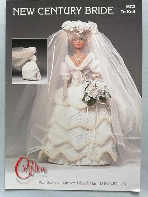 NEW CENTURY BRIDE, to fit 17" Hollywood Doll - CRAFTIME Knitting pattern MC3 New - Image 1 of 3