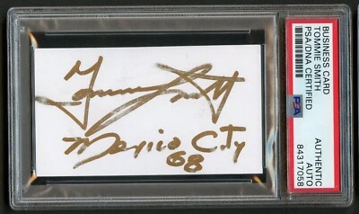 Томми Смит подписал автограф автора лектор визитная карточка PSA плита - Изображение 1 из 2