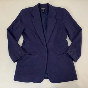 Lands End Wool Cashmere Blazer Jacket 6 Petite Blue Twee Old Money Quiet Luxury - Bild 1 von 10