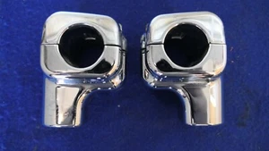 Genuine Harley Davidson Softail Fatboy Chrome Risers & Clamps for 1-1/4" Bars - Picture 1 of 7