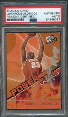 Tarjeta de novato firmada por LaMarcus Aldridge Press Pass #34 2006 automática PSA losa Foto 1 de 2