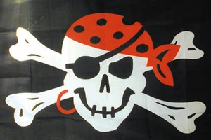 BANDANA CRÁNEO X HUESO BANDERA PIRATA #278 banderas piratas 3 x 5 huesos cruzados bandera nueva - Imagen 1 de 1