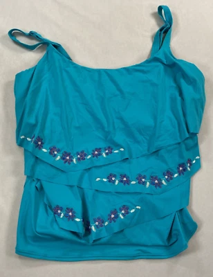 Camiseta tankini azul para mujer Coco Reef nueva con etiquetas, soporte con aros, sujetador talla 38D Foto 1 de 4