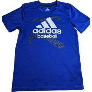 Adidas Aeroready Boys Baseball T-Shirt - Blue - Size 7 - Picture 1 of 5