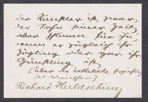 Richard Holdschiner Writer Doctor Autograph Handwriting Schiller Quote - Picture 1 of 2