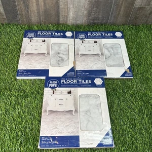 3er Set FloorPops Milena Peel & Stick Hexagon Bodenfliesen 30 Fliesen Marmor - Bild 1 von 9